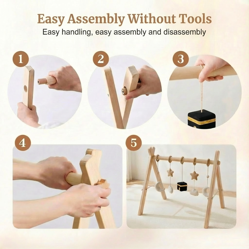 Wooden play arch easy assembly without tools