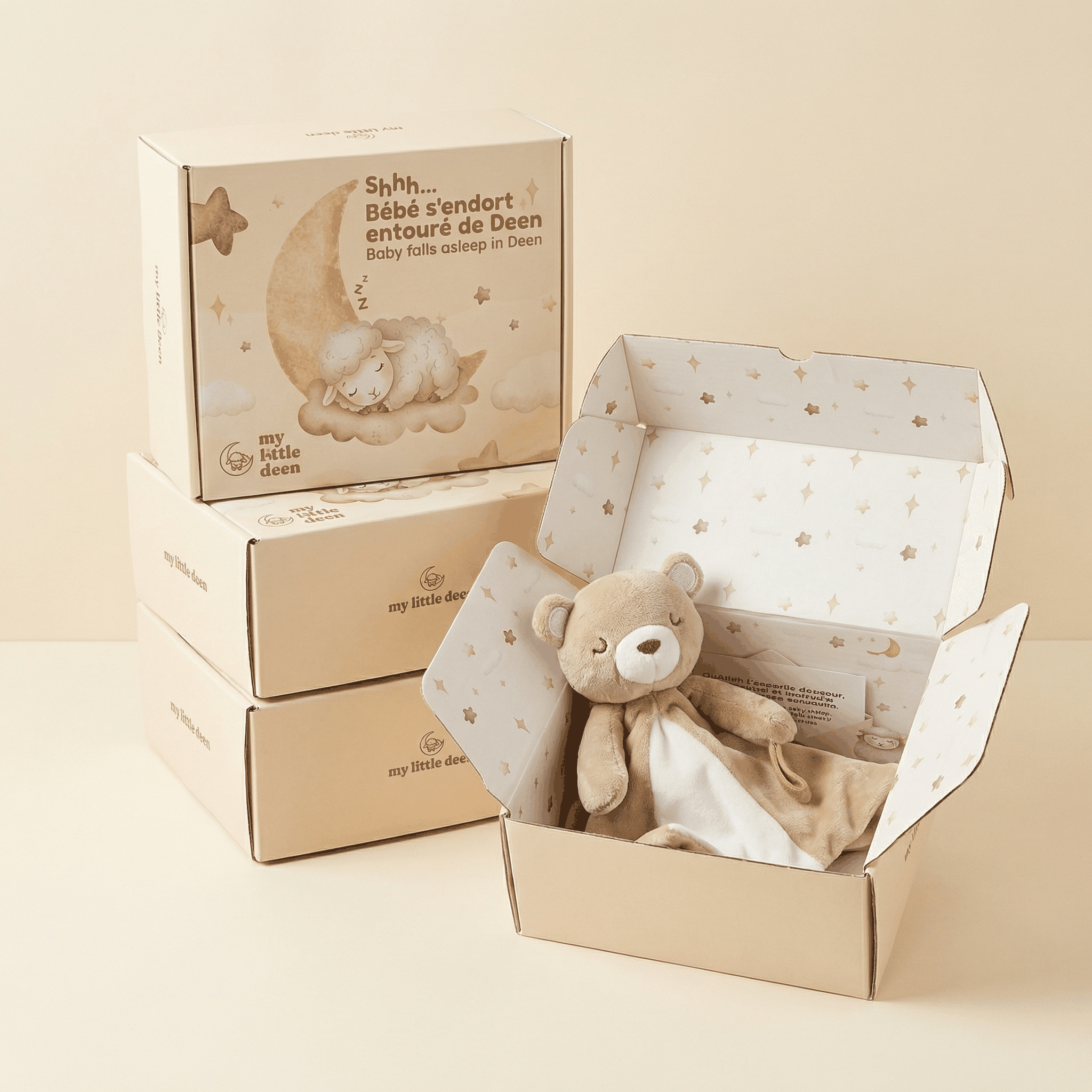 Little Deen interactive comforter with voice recording for baby, Quran recitations and USB charging