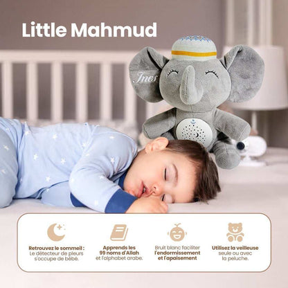 Little Mahmud Quranic night light plush with cry sensor, protective sounds and religious learning for baby